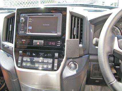 Car dashboard with radio and climate control panel