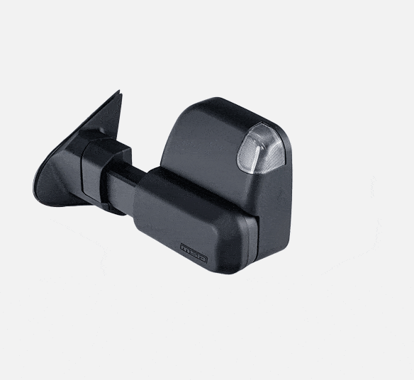 black adjusting towing mirror