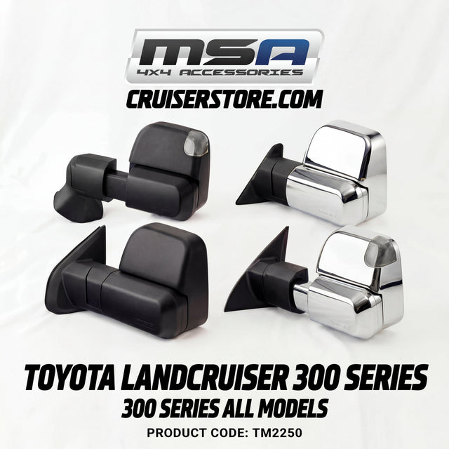 MSA 4x4 towing mirrors for Toyota LandCruiser 300 Series