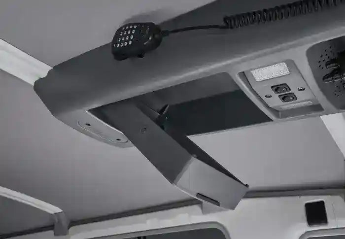 4WD Interiors roof console with LED lights for LandCruiser 80 Series on a white background