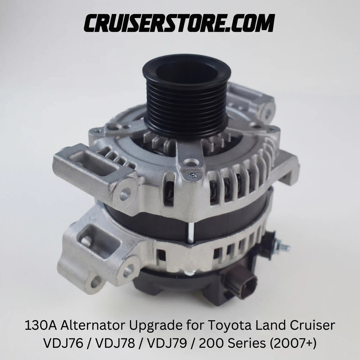130A high-output alternator for Toyota LandCruiser on a white background
