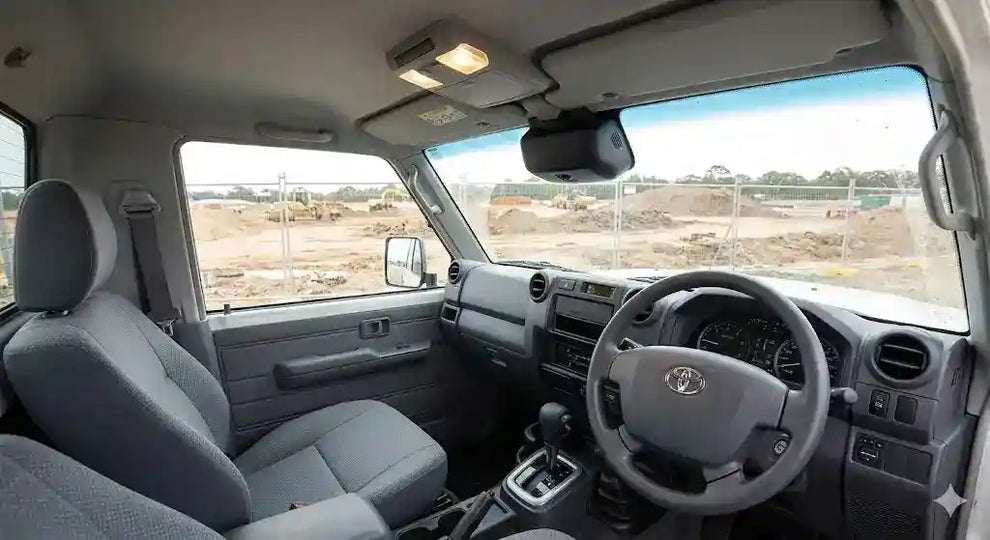 79 Series Roof Console Installation 4WD Interiors Roof Console installed in a 79 Series LandCruiser with UHF radio