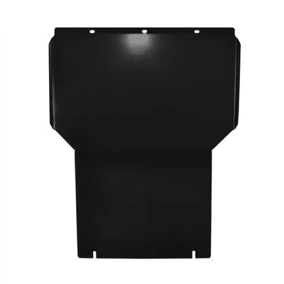 Black metal protective cover on a white background