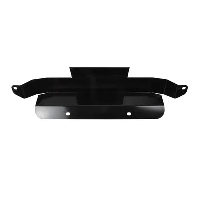 Black metal skid plate on a white background