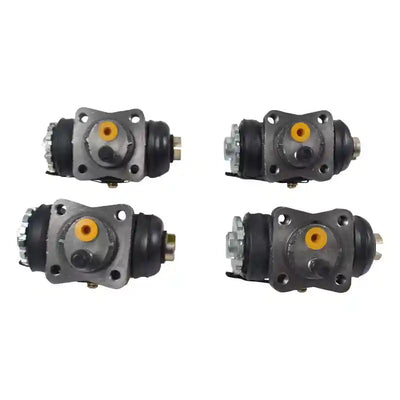Four mechanical Brake Wheel Cylinders on a white background