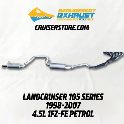 Car exhaust system with 'Beaudecart Exhaust' branding on a white background