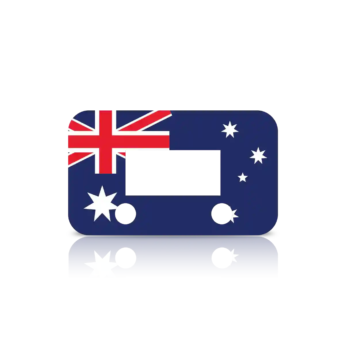 Rectangular controller Faceplate with the Australian flag design on a white background