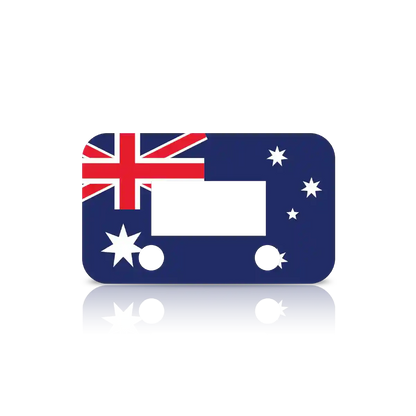 Rectangular controller Faceplate with the Australian flag design on a white background