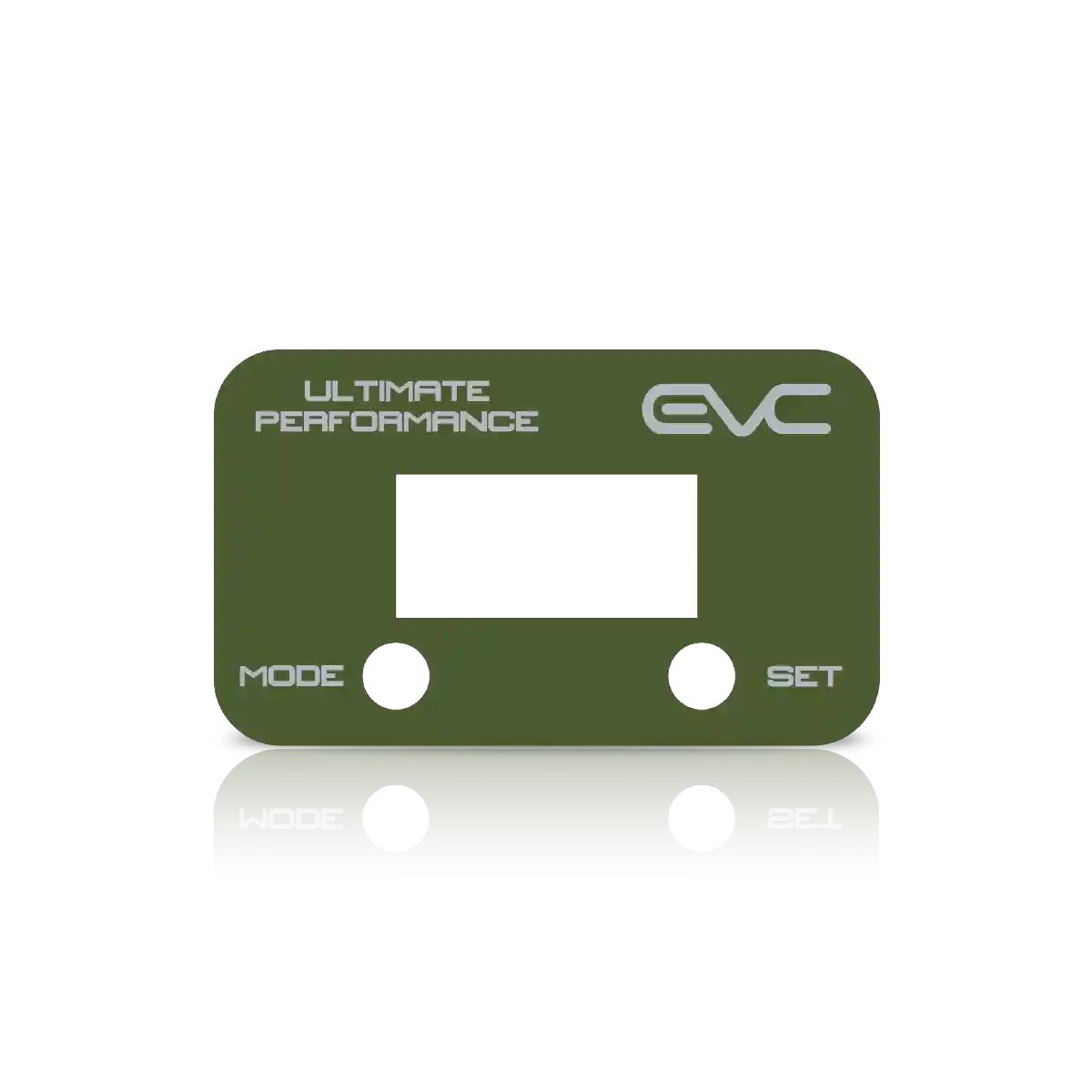 Green controller Faceplate with 'EVC' branding on a white background