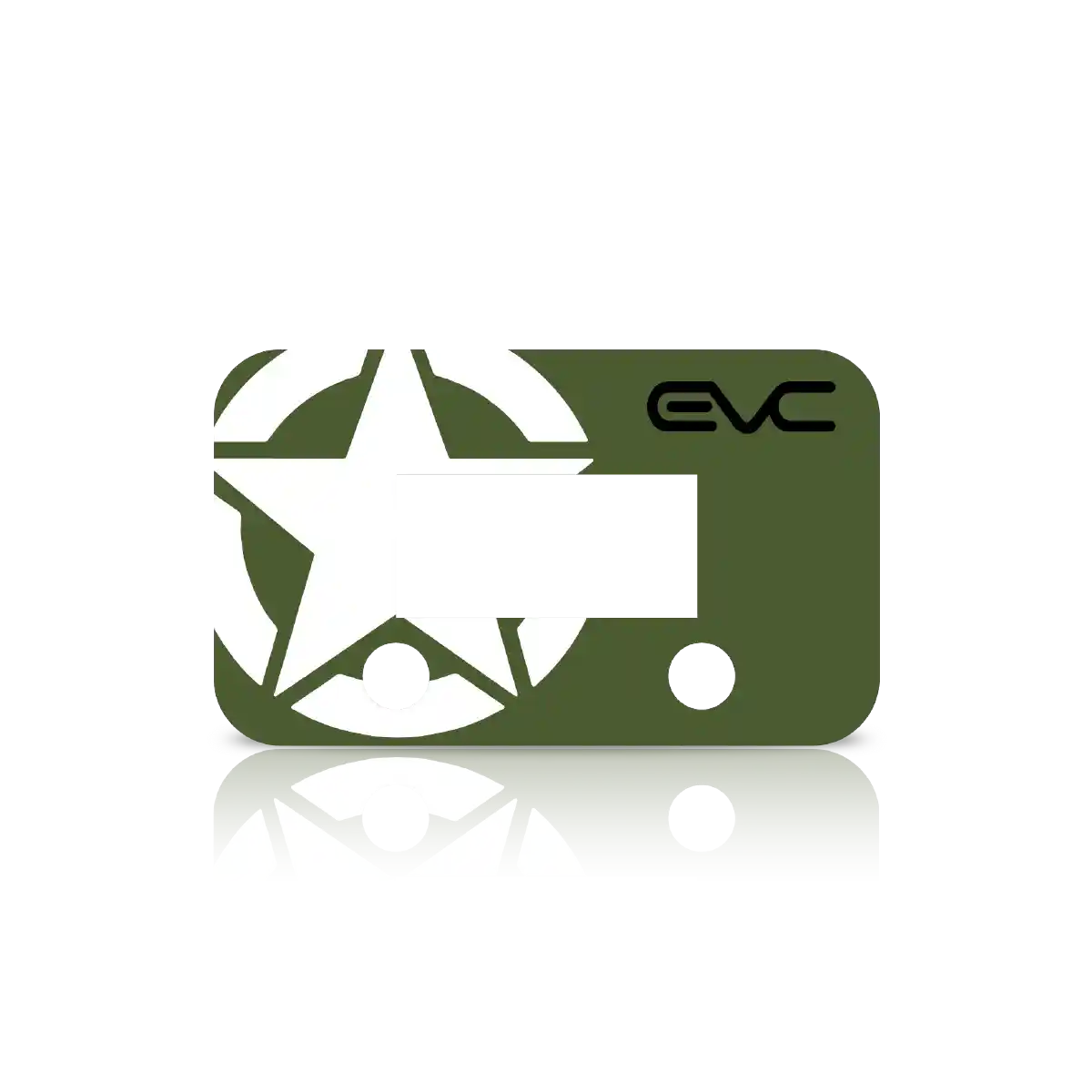 Green controller Faceplate with star design and 'EVC' branding on a white background