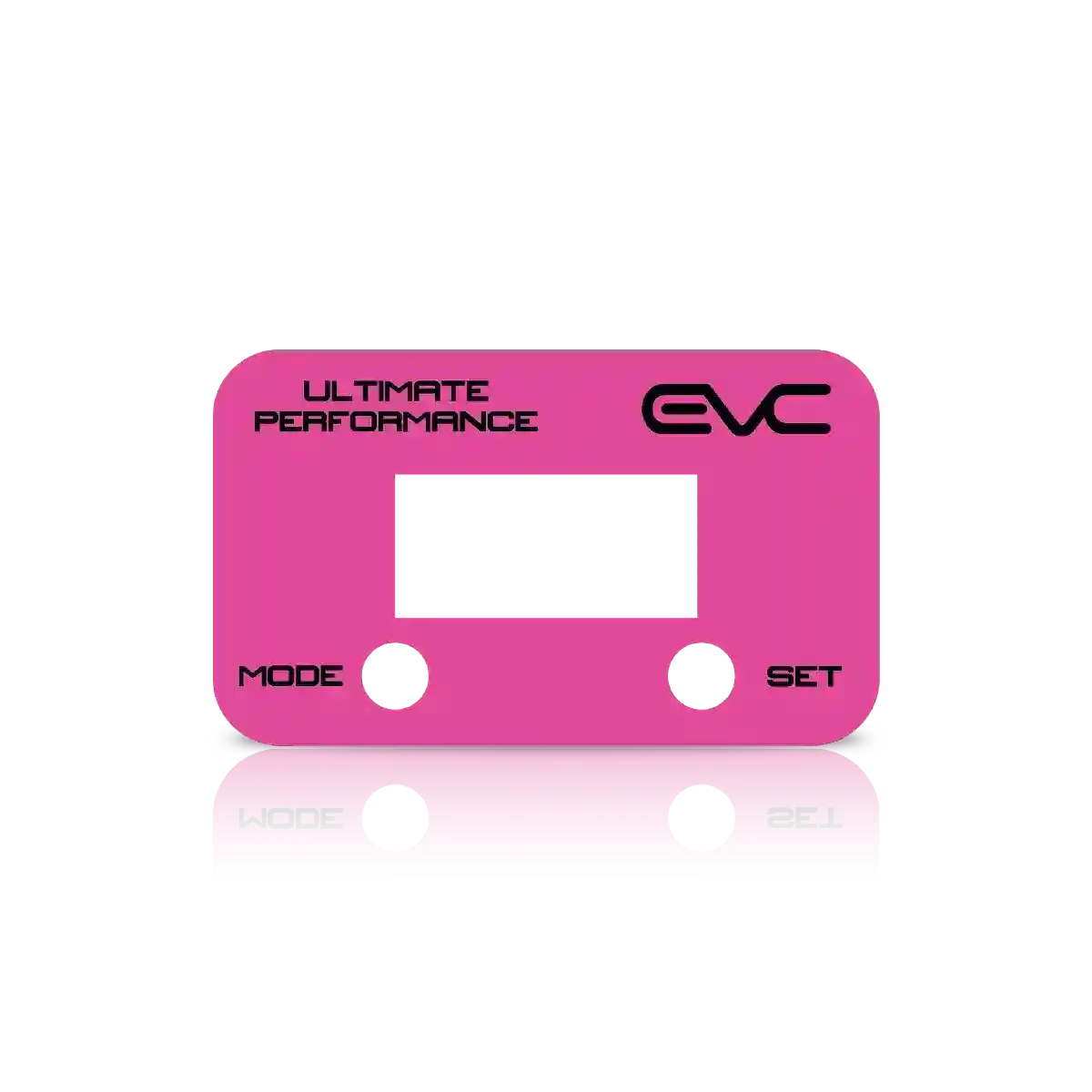 Pink faceplate with 'EVC' branding on a white background