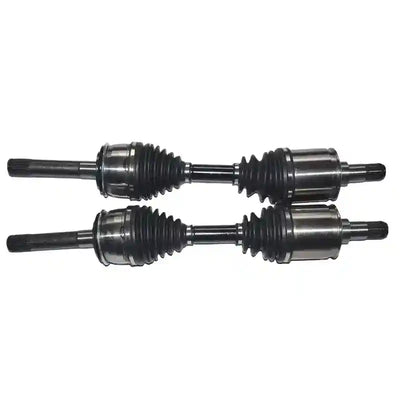 Two metal shafts on a white background