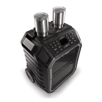 black portable speaker