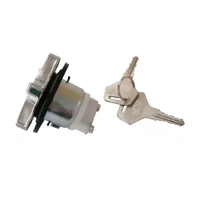 Fuel Cap and keys on a white background