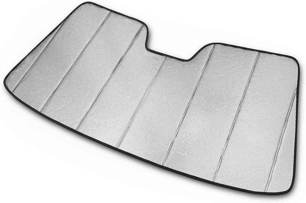 Car sunshade with mesh design on a white background