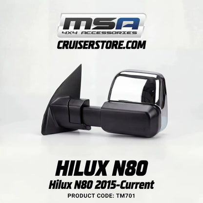MSA-4x4-Towing-Mirrors-suitable-for-Hilux-N80-2015-Current-Chrome-Electric-TM701