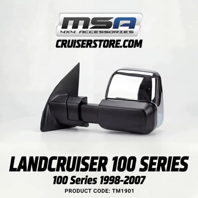 MSA-4x4-Towing-Mirrors-suitable-for-Landcruiser-100-Series-1998-2007-Chrome-Manual-TM1901