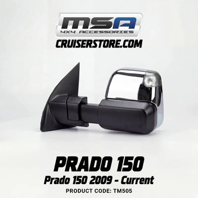 Prado 150 MSA 4X4 Chrome Towing Mirrors (TM505)