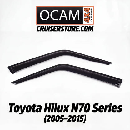 OCAM 4x4 weather shields for Toyota Hilux N70 (2005-2015) on a white background