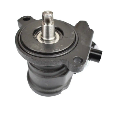 Power Steering Pump with a metallic shaft on a white background