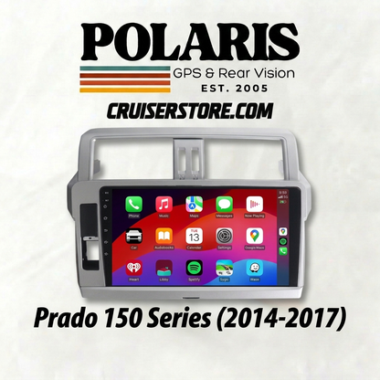 Polaris GPS & Rear Vision system for Prado 150 Series with a white background
