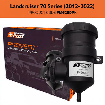 Direction-Plus Fuel Manager pre-filter kit for Toyota LandCruiser 70 Series V8 (2018-2022) on a white background