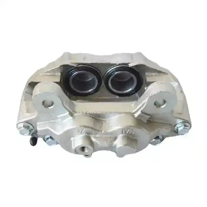 Metal brake caliper on a white background