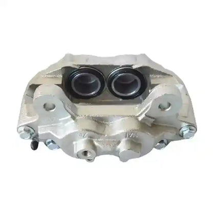 Metal brake caliper on a white background