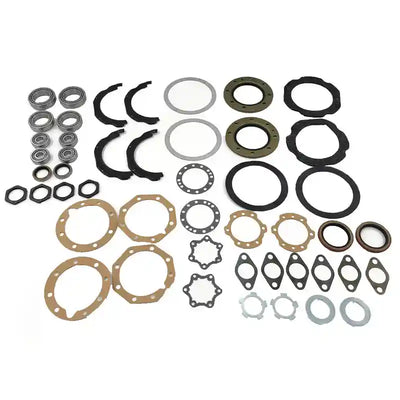 Hub Seals & Bearings Set, washers, and gaskets on a white background