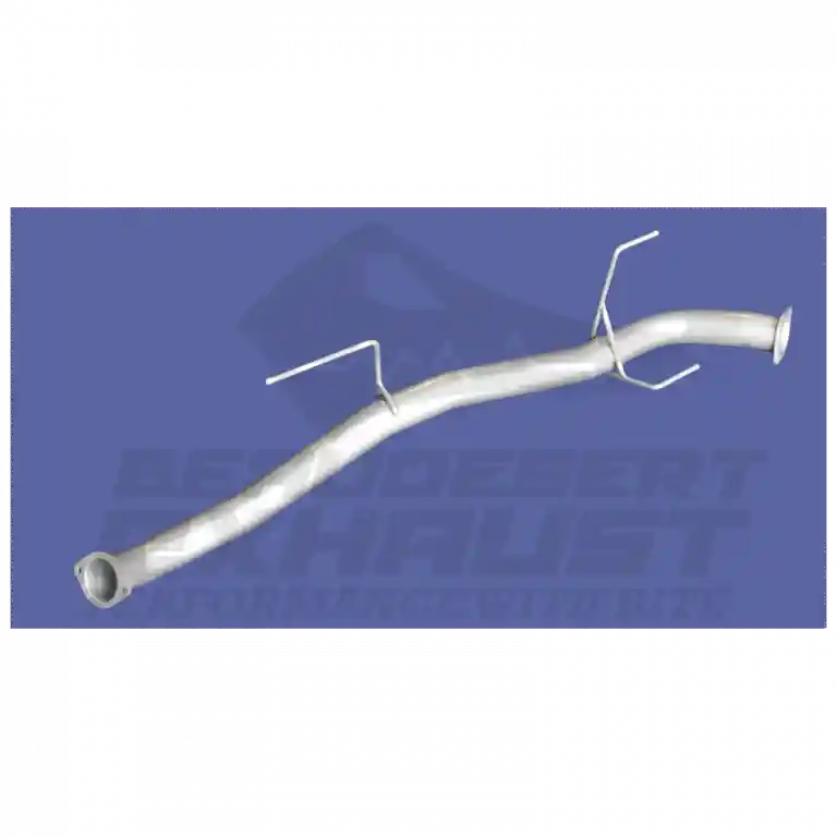 Metal exhaust pipe on a blue background with 'Bendesert Exhaust' branding.