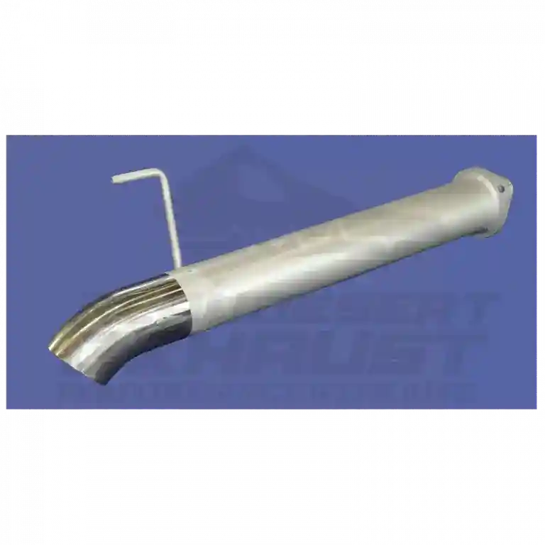 Metal exhaust pipe on a blue background with 'Beaudesert Exhaust' branding.