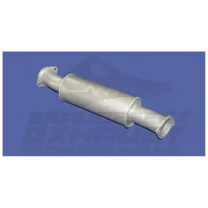 Metallic exhaust pipe on a blue background with 'Beaudesert Exhaust' branding.