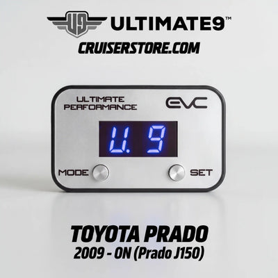 Digital gauge with blue display on a white background, featuring Ultimate9 Cruiserstore branding.