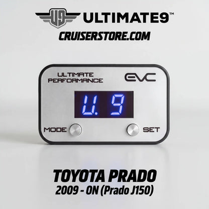Digital gauge with blue display on a white background, featuring Ultimate9 Cruiserstore branding.