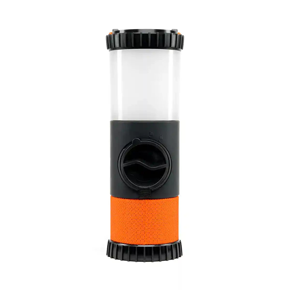 Tangent lantern with black top and orange bottom on a white background