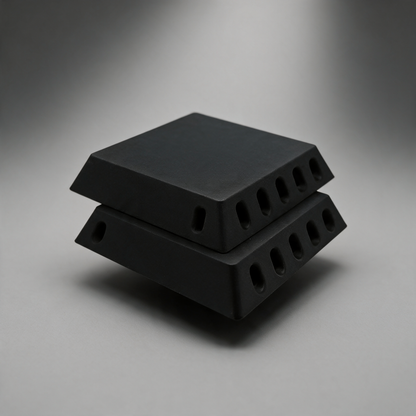 Crossflow directional filtered air vent — matte black ASA carbon-fibre canopy vent on a soft grey studio background