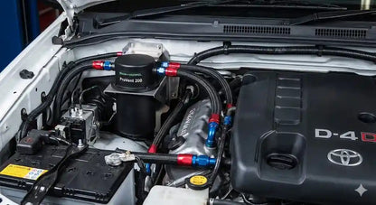 roVent 200 Catch Can Kit installed in Toyota Hilux N70 1KD engine bay