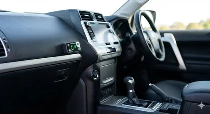 Interior view of Toyota Prado 150 Series GXL dashboard showing Ultimate9 EVC Throttle Controller.