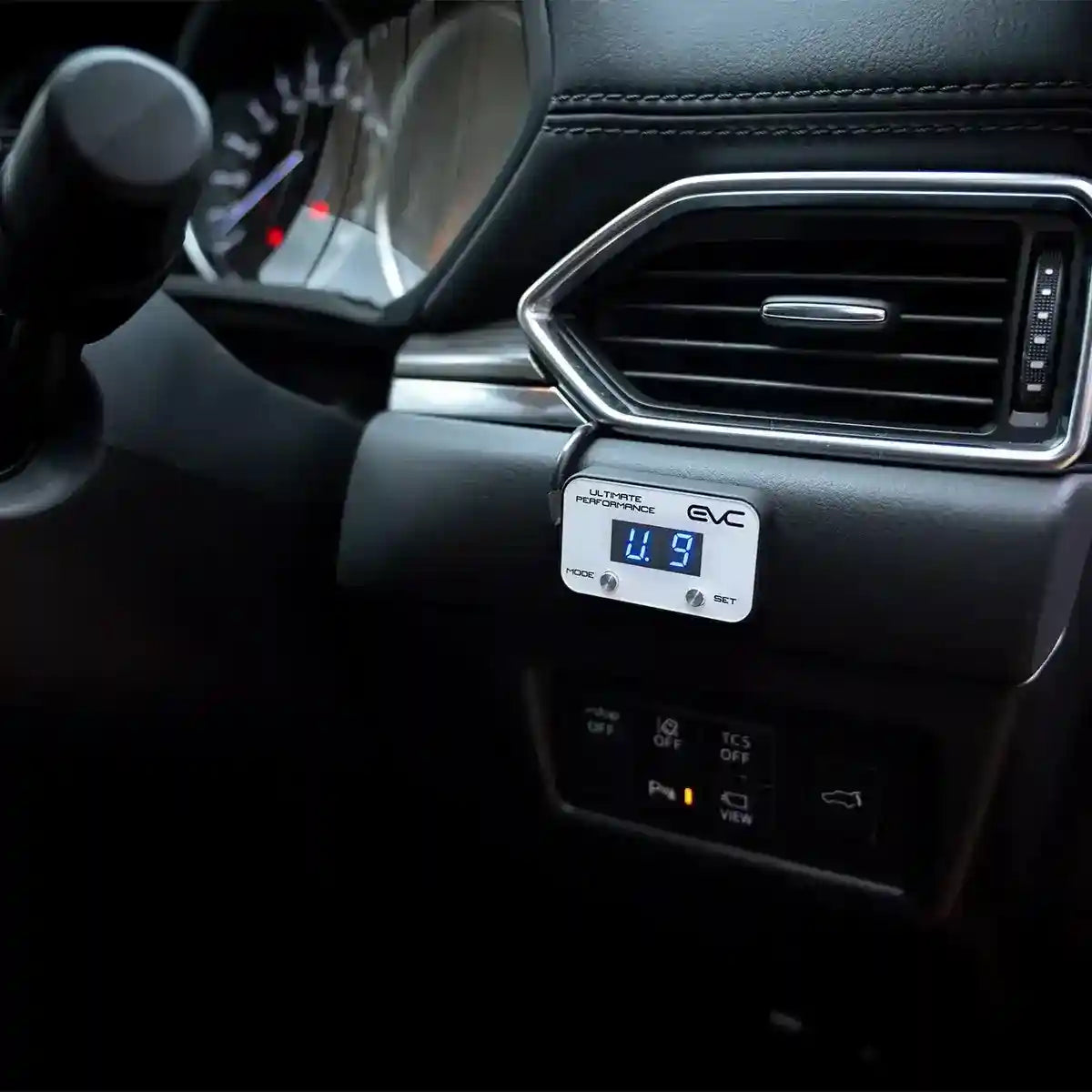 Car dashboard with Ultimate9 EVC Throttle Controller